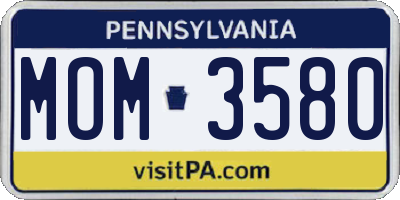 PA license plate MOM3580