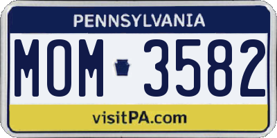 PA license plate MOM3582