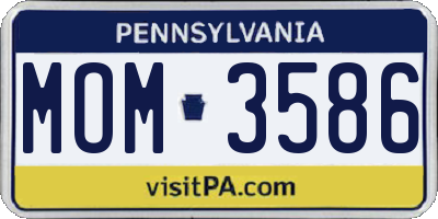 PA license plate MOM3586