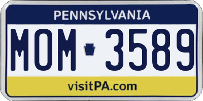 PA license plate MOM3589