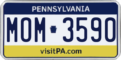 PA license plate MOM3590