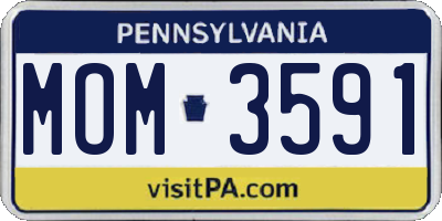 PA license plate MOM3591