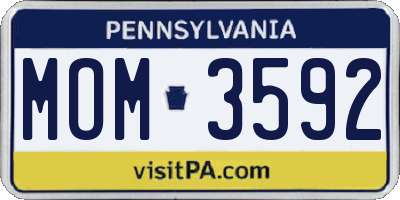 PA license plate MOM3592