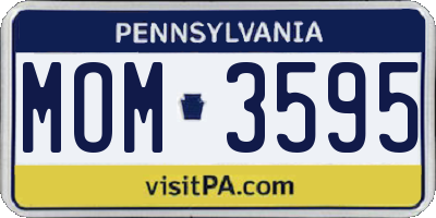 PA license plate MOM3595