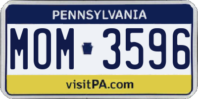 PA license plate MOM3596