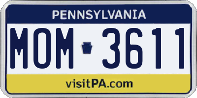 PA license plate MOM3611