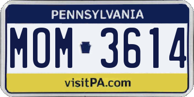 PA license plate MOM3614