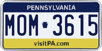 PA license plate MOM3615