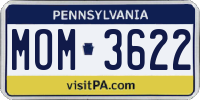 PA license plate MOM3622