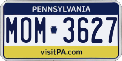 PA license plate MOM3627