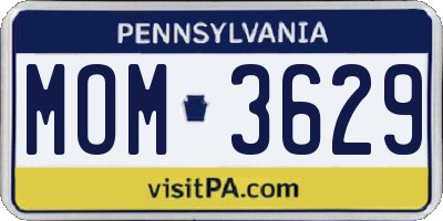 PA license plate MOM3629