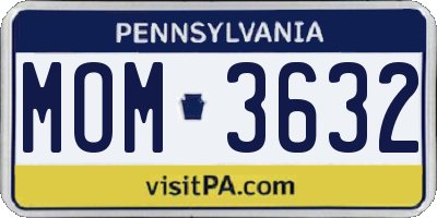PA license plate MOM3632