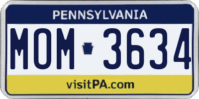 PA license plate MOM3634
