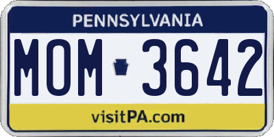 PA license plate MOM3642