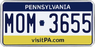 PA license plate MOM3655