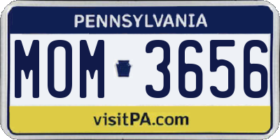 PA license plate MOM3656
