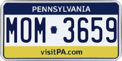 PA license plate MOM3659