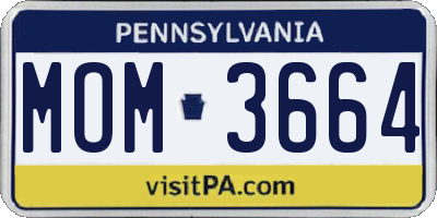 PA license plate MOM3664