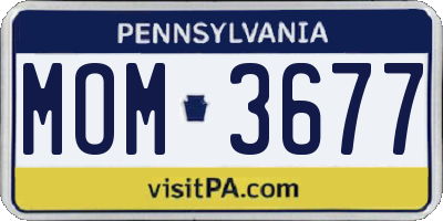 PA license plate MOM3677