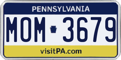 PA license plate MOM3679