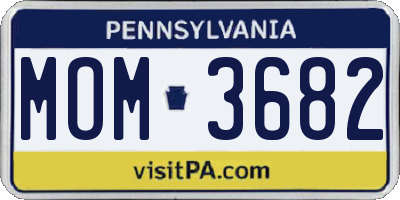 PA license plate MOM3682