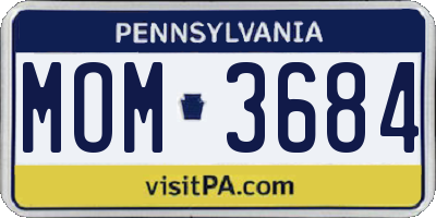 PA license plate MOM3684