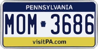 PA license plate MOM3686