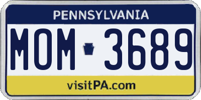 PA license plate MOM3689
