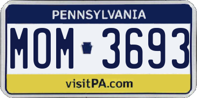 PA license plate MOM3693