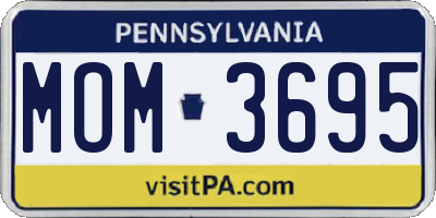 PA license plate MOM3695