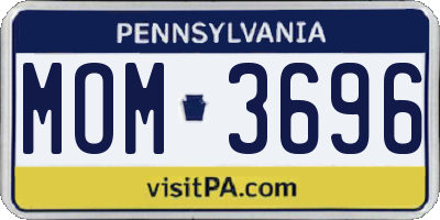PA license plate MOM3696