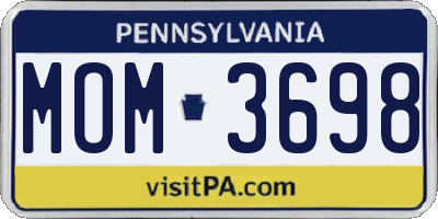 PA license plate MOM3698