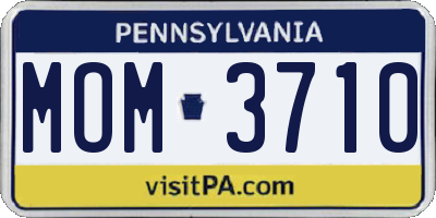 PA license plate MOM3710