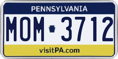PA license plate MOM3712