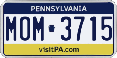 PA license plate MOM3715