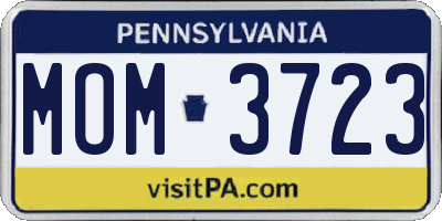 PA license plate MOM3723