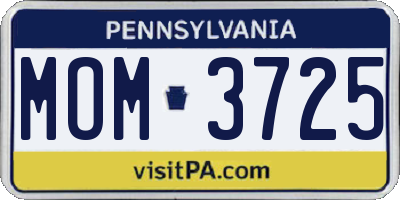 PA license plate MOM3725