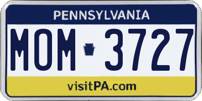 PA license plate MOM3727