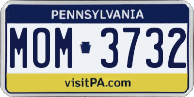 PA license plate MOM3732