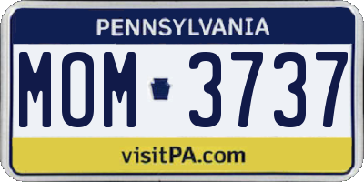 PA license plate MOM3737