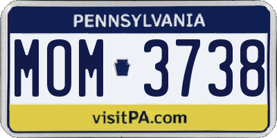 PA license plate MOM3738