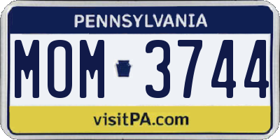 PA license plate MOM3744