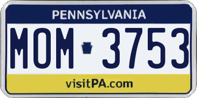 PA license plate MOM3753