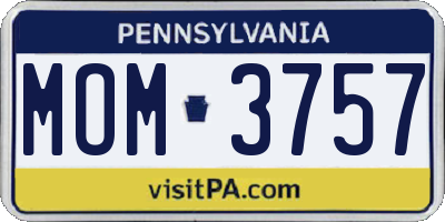 PA license plate MOM3757