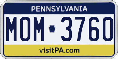 PA license plate MOM3760