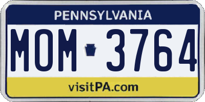 PA license plate MOM3764