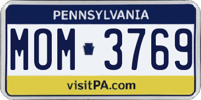 PA license plate MOM3769