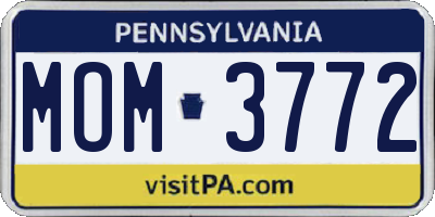 PA license plate MOM3772