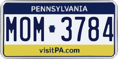 PA license plate MOM3784