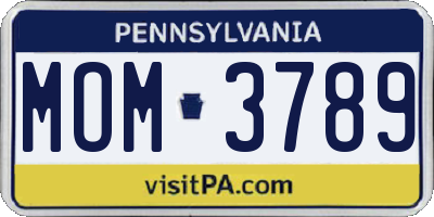 PA license plate MOM3789